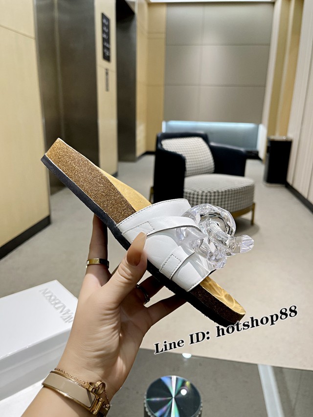 JW Anderson Chain Loafer穆勒透明樹脂扣穆勒鞋 女士半拖鞋 dx3463